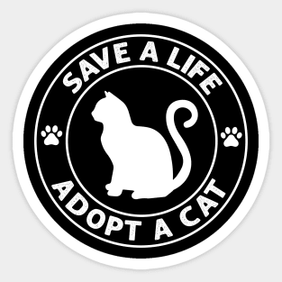 Save A Life - Adopt A Cat Sticker